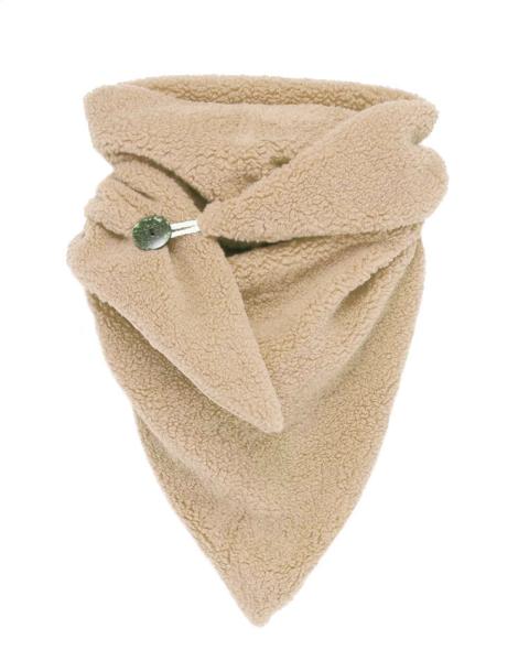 Damen Schal Tuch aus kuschelweichem Teddyfell in beige 1