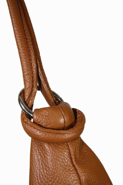 schöne Schultertasche echt Leder made in Italy hellbraun 5