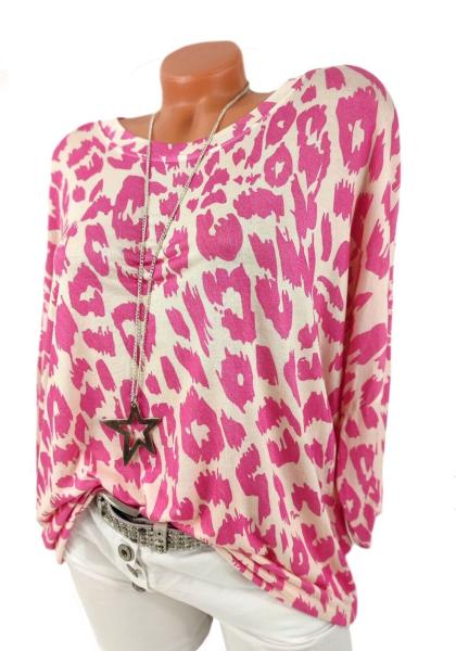 trendiges Shirt mit Leo-Muster pink 3