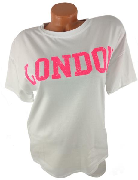 Damen T-Shirt mit Schriftzug London weiß  vorne 2